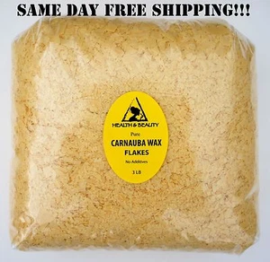CARNAUBA WAX - T1 ORGANIC BRAZIL FLAKES by H&B Oils Center PREMIUM 48 OZ, 3 LB - Picture 1 of 12