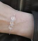 Bracelet fait main quartz cristal argent sterling bijoux de guérison cadeau
