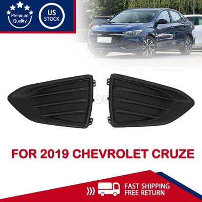2PCS Front Driver & Passenger Bumper Fog Light Cover For 2019 Chevrolet Cruze US Foto 1 de 4