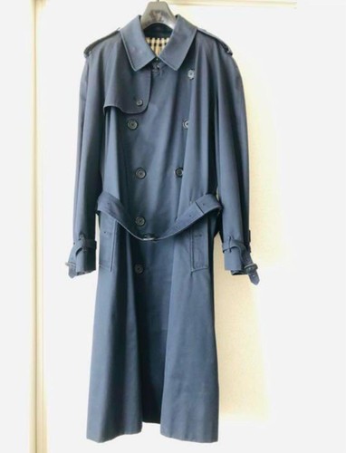 Made In The Uk Burberry Trench Coat Navy Nova Check Uomo #EG AZA