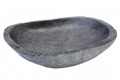 Vogeltränke Steinschale Naturstein Flussstein 30cm Steinmetzarbeit - Bild 1 von 2