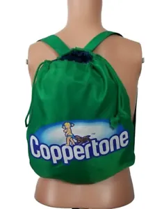 Coppertone Girl Dog Green Beach Travel Backpack Attached Blue Towel Drawstring  - Picture 1 of 24