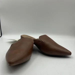 Womens Pointy Toe Backless Mule Loafer Slip on Flat Slides Tan Amazon Essentials - Picture 1 of 9