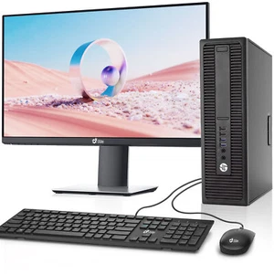 HP G1 Desktop Computer PC 16GB Ram 480GB SSD 1TB HDD 22" LED Wifi Windows 10 - Picture 1 of 11