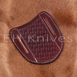 EE. UU. EDC Hecho a Mano Panqueque Hoja Fija Recta MultiHerramienta Cuero Cuchillo Funda P17 - Imagen 1 de 4