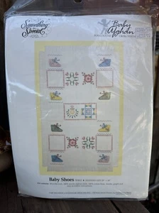 Candamar Designs Something Special Baby Shoes Baby Afghan Cross Stitch Kit - Picture 1 of 2