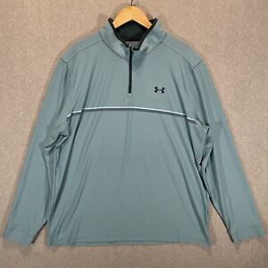 Under Armour Golf Mens Sweater Loose Fit ¼ Quarter Zip Pullover Mens 2XL Blue