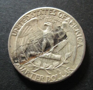 1963 Washington Quarter Large Lamination Error * (P4708) - Picture 1 of 6