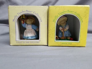 Set Of 2 NIB Muffy Vanderbear Figurines - High Tea & A Day In The Country - Picture 1 of 8