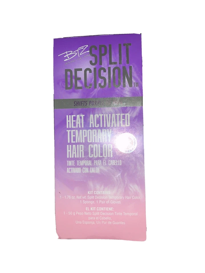 1 BTZ Split Decision Heat Activated Vegan Temporary Hair Color Violet to Blue