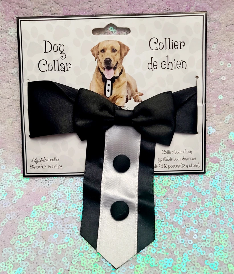 WEDDING PARTY DOG COLLAR ADJUSTABLE GROOMSMAN GIFT FAVOR FITS 7-16inches Foto 1 de 1