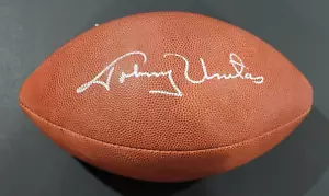 Amazing JOHNNY UNITAS Signed Official Wilson Football-BALTIMORE COLTS-JSA Letter - Picture 1 of 9