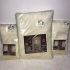 JC Penney Classic Traditions Pleated Drapes+Lisette Cream Sheer Panel Curtains