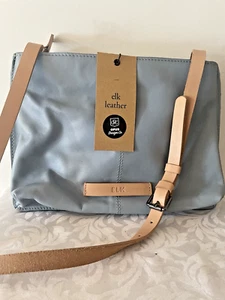 ELK Leather Trondheim Crossbody bag Jacaranda Blue NWT handbag double zip - Picture 1 of 8