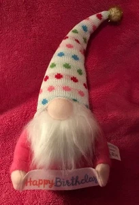 Happy Birthday 14” Plush Gnome Shelf Sitter NEW! - Picture 1 of 4