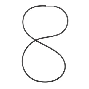 3mm Black Rubber Cord Necklace with Stainless Steel Closure - 22 Inch H6M66858 - Picture 1 of 3