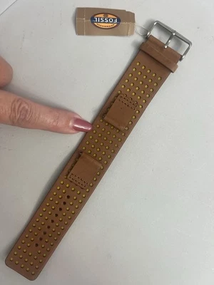 Мужские часы Fossil 18 мм коричневый желтовато-коричневый желтый кожаный гоночный ралли перфорированный ремешок 🼼 - Изображение 1 из 4