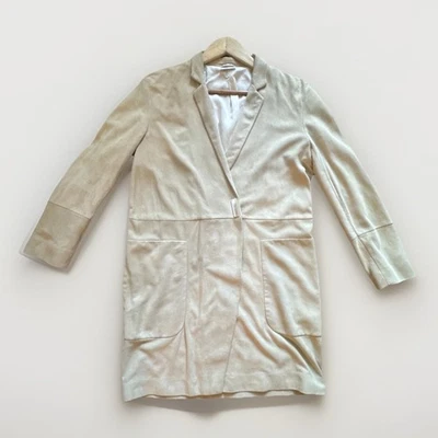 Blazer Brunello Cucenelli Vera Pelle Cuero Real Crema Mujer’s 40 Italia Cuerno Foto 1 de 4