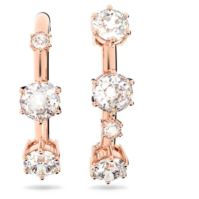 Pendientes de aro Swarovski Constella, blanco, enchapado en tono oro rosa 5620130 Foto 1 de 4