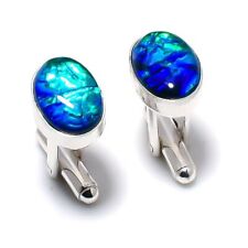 Australian Triplet Opal Gemstone Handmade Jewelry Cufflinks Stnd. ERP-151