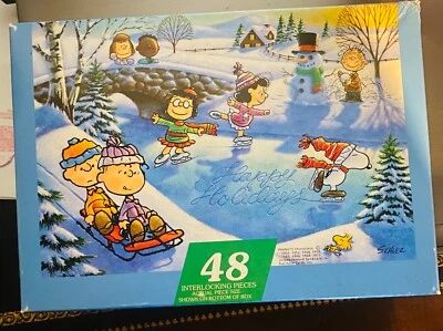 Springbok Peanuts Snoopy's Skating Party Christmas Happy Holidays Puzzle VTG ’71 - Image 1 of 4