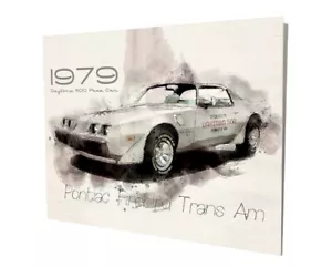 Pontiac 1979 transmisión automática Daytona 500 diseño de coche Pace 16x20 aluminio arte de pared - Imagen 1 de 5