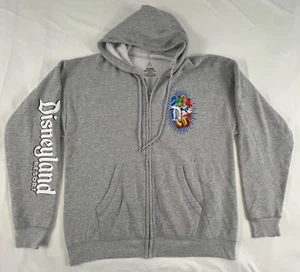DISNEY PARKS Hoodie Zip Up LG Gray Long Sleeve 2014 Original - Picture 1 of 11