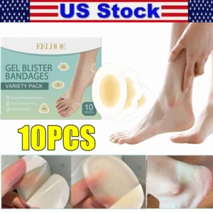 10pcs Blister Bandages Cushion Waterproof Hydrocolloid Foot Toe Heel Pads US - Picture 1 of 9