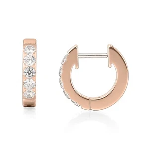 1pair 5A Cubic Zirconia Pure Titanium Hoops Hypoallergenic Titanium G23 Earrings - Picture 1 of 11