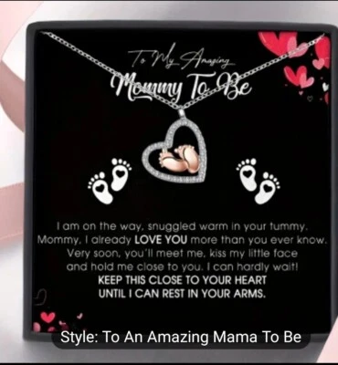 Collar de plata To My Mommy Mum Baby Feet Embarazo Madre para ser regalo Foto 1 de 4