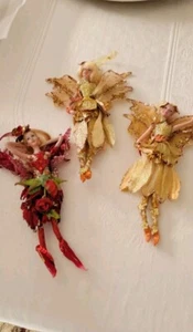 3 Bambole Vintage Woodland Fairy Pixie Elfo Alate da Appendere Ornamento 10" Pieghevoli - Foto 1 di 11