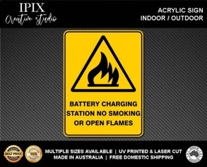 WARNING - BATTERY CHARGING STATION - ACRYLIC SIGN | HEALTH & SAFETY - Picture 1 of 6
