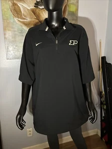 Mens Nike Golf Purdue Boilermakers Black Short Sleeve Polo - Size Large - Picture 1 of 2