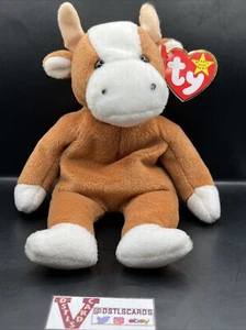 TY Original Beanie Babies - BESSIE THE COW 6-27-95 Style 4009 w/ Tags RETIRED - Foto 1 di 3