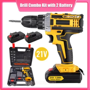 Cordless Brushless Impact Driver Hammer Drill Combo Kit with 2 Battery & Charger - Picture 1 of 15