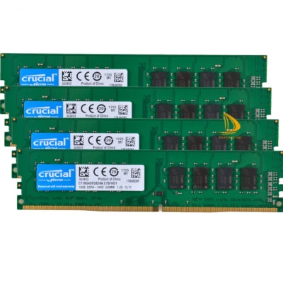 Crucial 4x 16GB 2RX8 PC4-2400T DDR4 19200MHz CL17 UDIMM Desktop Memory RAM Test· - Image 1 of 4