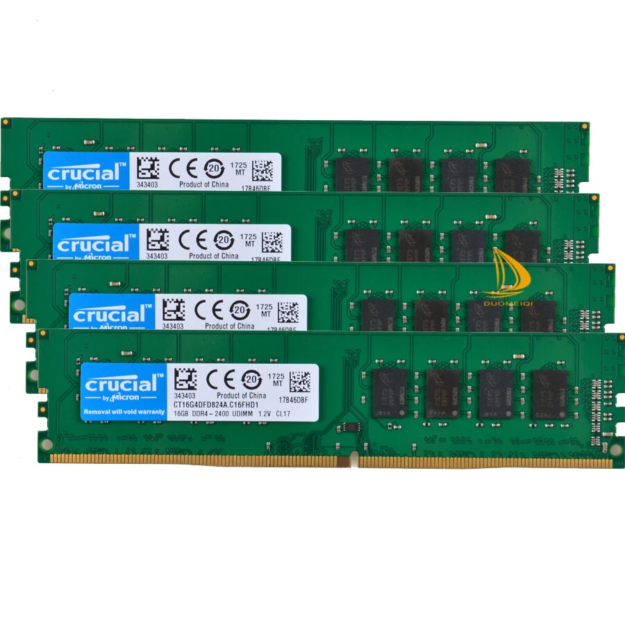 Crucial 4x 16GB 2RX8 PC4-2400T DDR4 19200MHz CL17 UDIMM Desktop Memory RAM Test· - Image 1 of 4