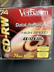 NUEVO Verbatim Data Life Plus CD-RW con estuches 74 min 650 MB paquete de 20 - Imagen 1 de 6
