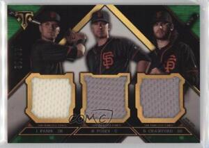 2016 Topps Triple Threads Relic Combos Emerald /18 Buster Posey Brandon Crawford