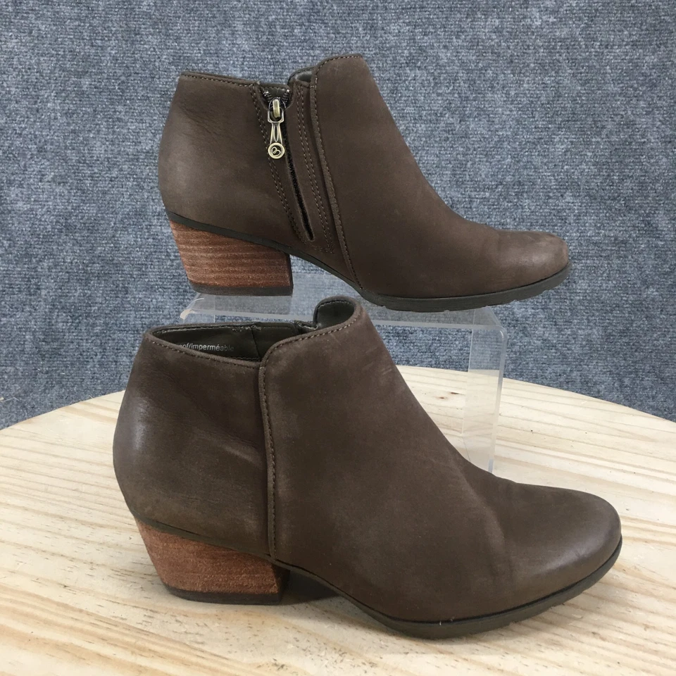 Botas Blondo Femininas 6.5 M Villa Tornozelo Couro Marrom Impermeável B5491 - Imagem 1 de 4