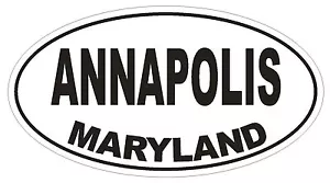 Annapolis Maryland Oval Bumper Sticker or Helmet Sticker D1670 Euro Oval - Picture 1 of 1