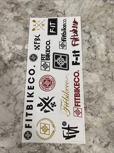 FIT BIKE CO STICKER DECAL SHEET BMX BIKES STICKERS DECALS 4 x 10 decal sheet - Picture 1 of 5