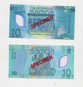 SPECIMEN: SAMOA 10 Tala Polymer specimen Banknote P-New - 2024 Series UNC - Picture 1 of 1