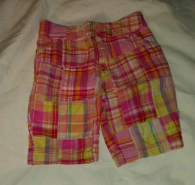 Bermudas a cuadros rosas talla 3T Arizona para niñas pequeñas Foto 1 de 3