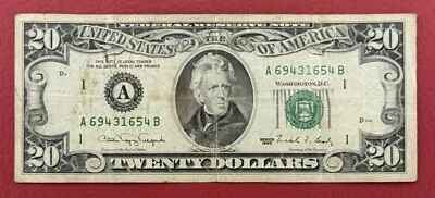 USA $20 Dollars Bills 1990 “A1 - Boston” VG-VF. #PL2895 - Image 1 of 2