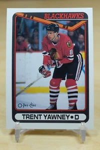 1990-91 O-Pee-Chee OPC Base #297 Trent Yawney - Chicago Blackhawks - Picture 1 of 2