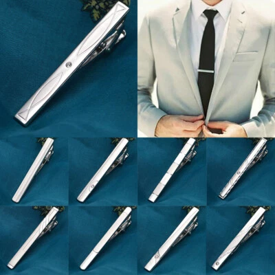 3Pcs Gentleman Silver Metal Classic Practical Plain Necktie Tie Clip Bar Clasp ∂ - Image 1 of 4