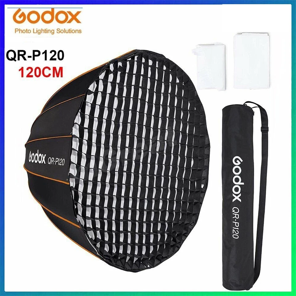 Godox QR-P120 120cm Quick Setup Deep Parabolic Softbox Bowens for VL150 UL150  - Image 1 of 4