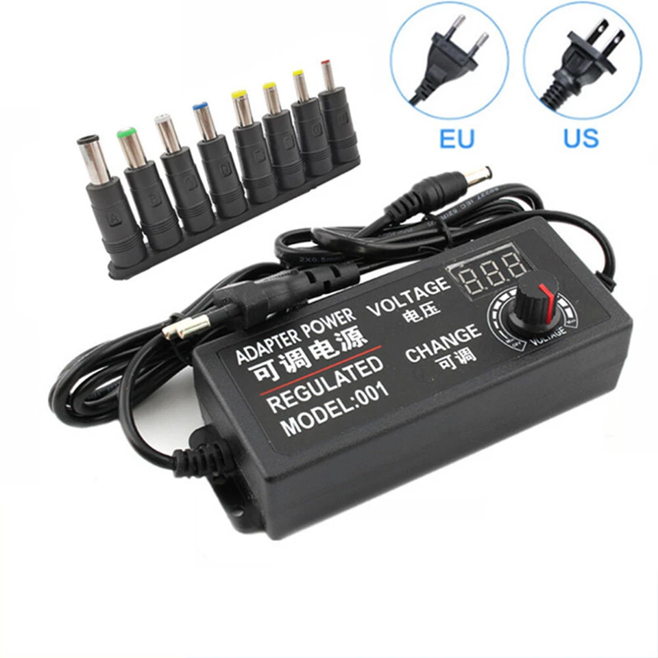 AC To DC Power Supply 3V-24V 3A 5A 72W 60W Adapter 220V To 12 V Adapter + 8 PIN - Image 1 of 4