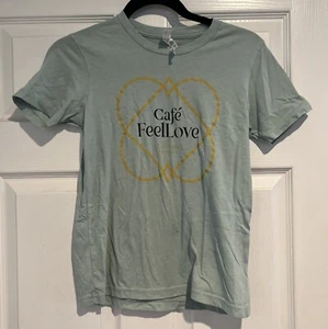 Kids Large 14/16 Moss Green T Shirt Cafe' Feel Love - A0053 - Picture 1 of 5